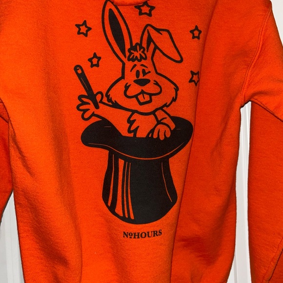 Size S orange hoodie with bunny graphics - Picture 9 of 9